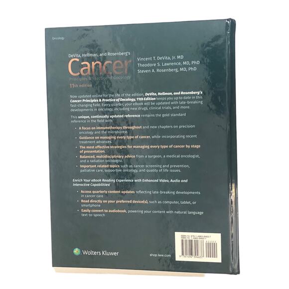 Cancer Principles & Practice of Oncology DeVita Hellman Rosenberg 11th edition - Picture 2 of 10